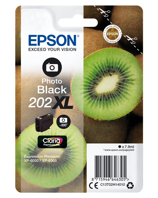 Epson Kiwi Singlepack Photo Black 202XL Claria Premium Ink
