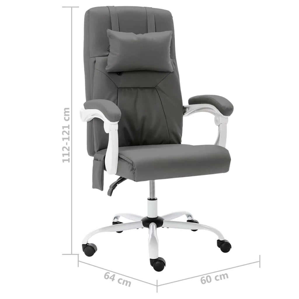 Sedia da ufficio/poltrona/studio/computer/poltrona da massaggio in similpelle grigia 02_0024009