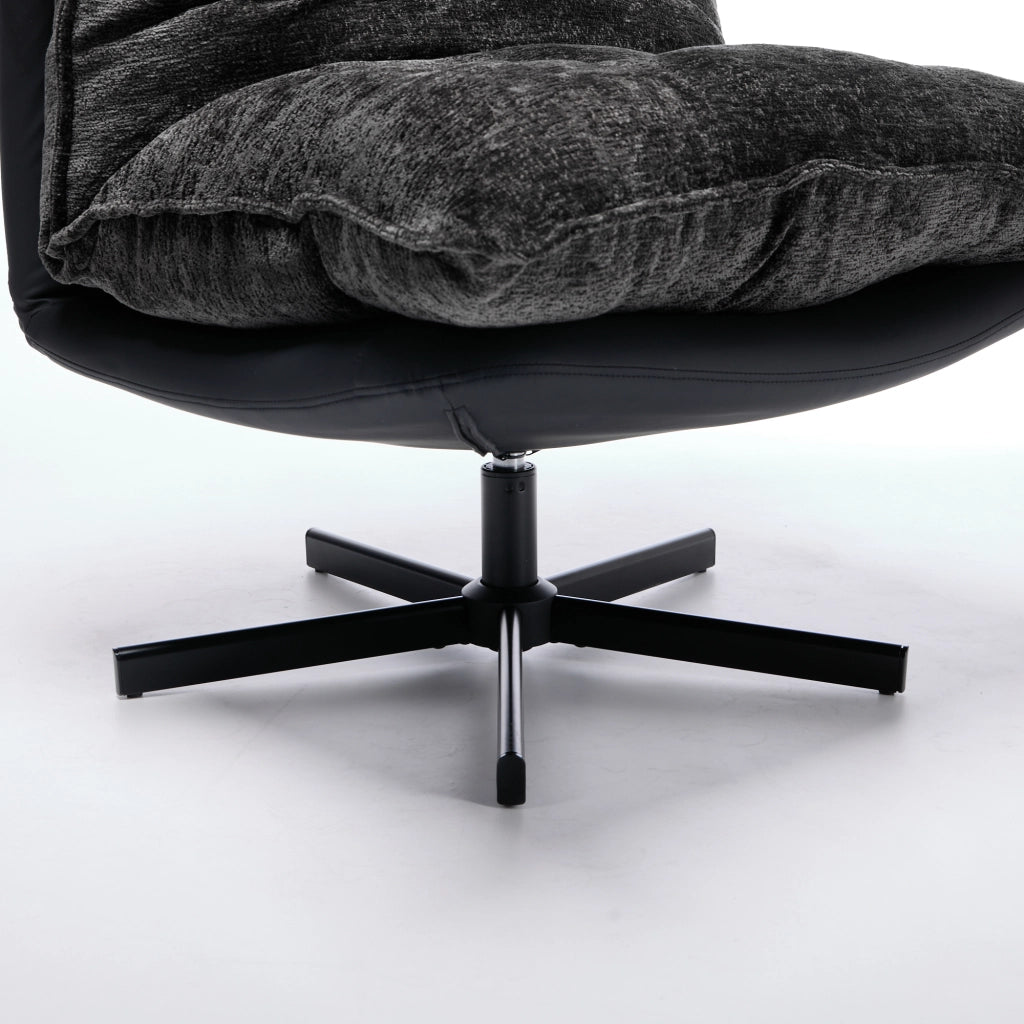 POLTRONA Girevole con schienale regolabile 72x60x44 cm Nero Grigio