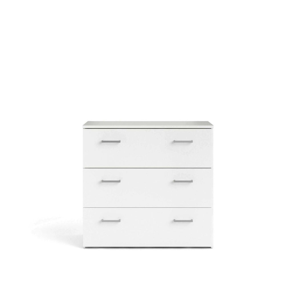 Cassettiera a tre cassetti con Adal, colore bianco, cm 74 x 69 x 36