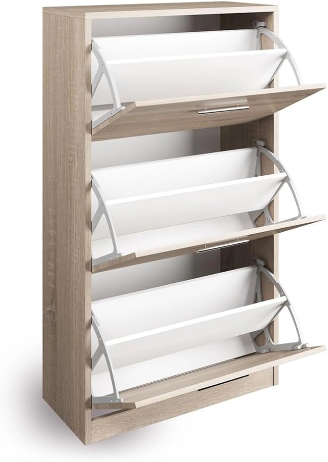 Scarpiera da ingresso Gizmo, Sonoma, 59 x 105 cm, adatto per riporre fino a 18 paia di scarpe