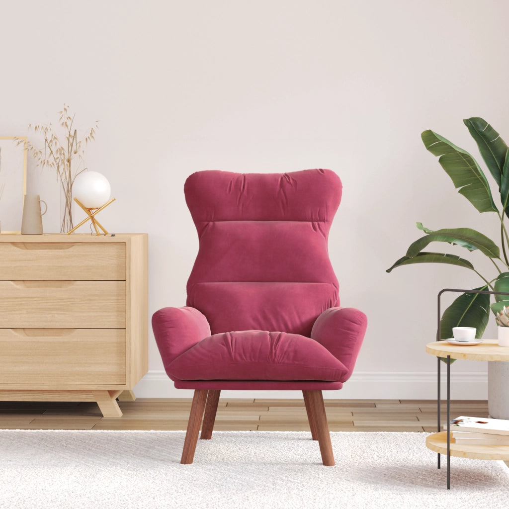 Poltrona Rilassante Velluto Rosso Vino
