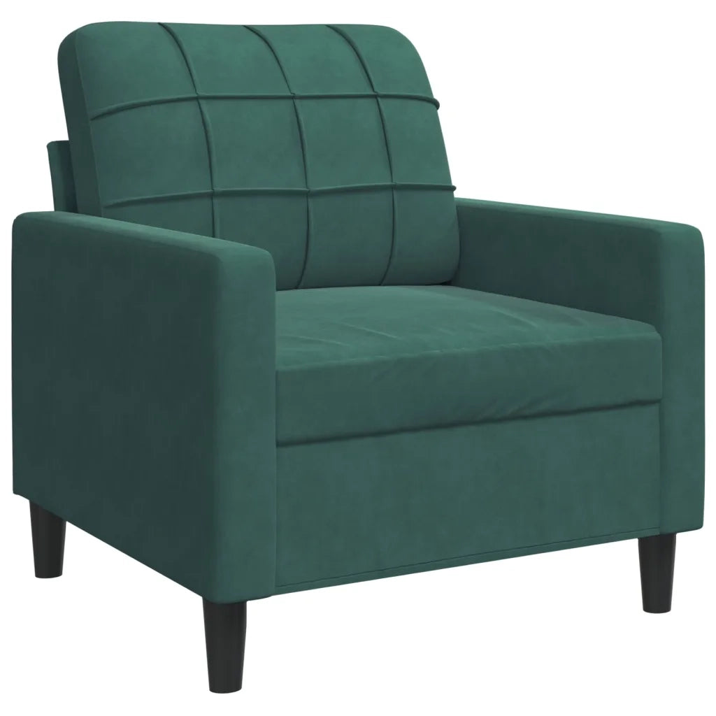 vidaXL Set di Divani 4 pz con Cuscini Verde scuro in Velluto