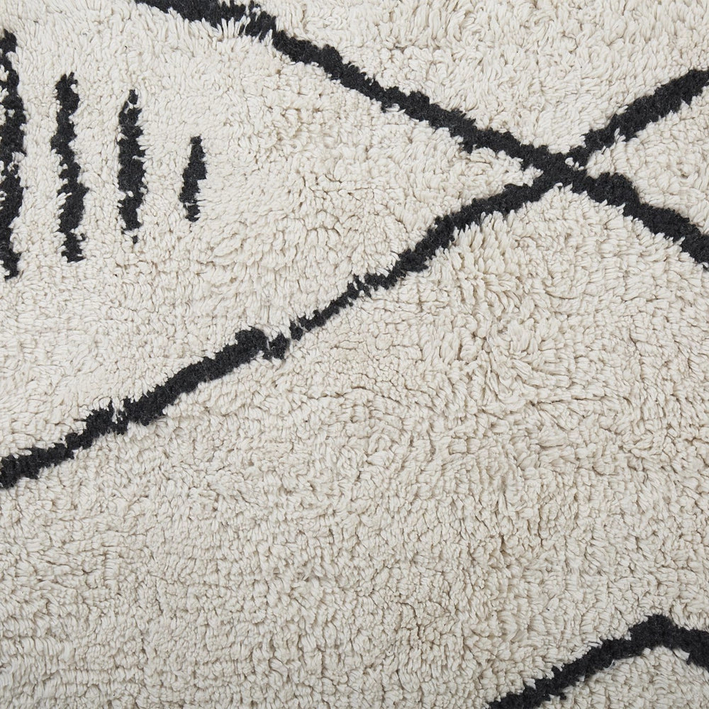 Tappeto cotone nero e bianco sporco 140 x 200 cm moderno orientale motivo geometrico