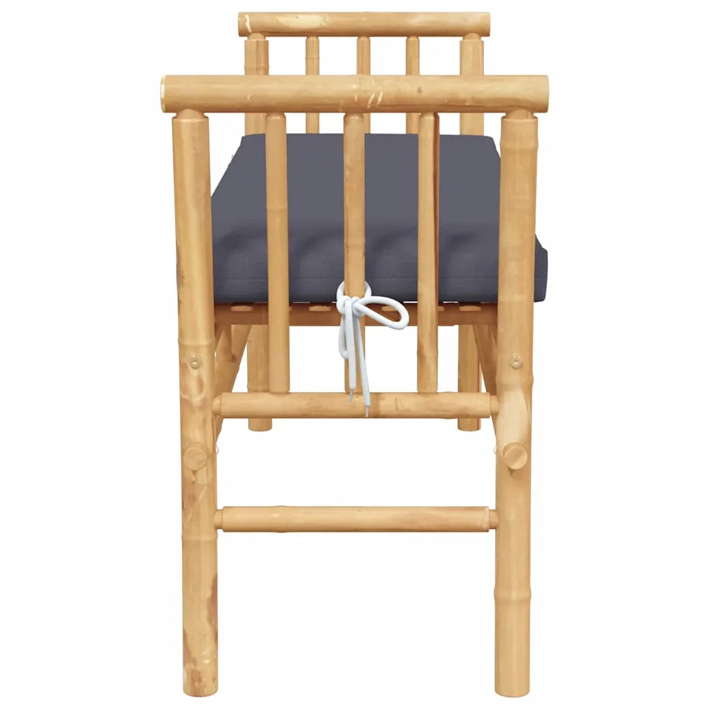 Panchina da Giardino | Panca da Giardino con cuscino Marrone 110 x 38 x 65cm Bamb¨´