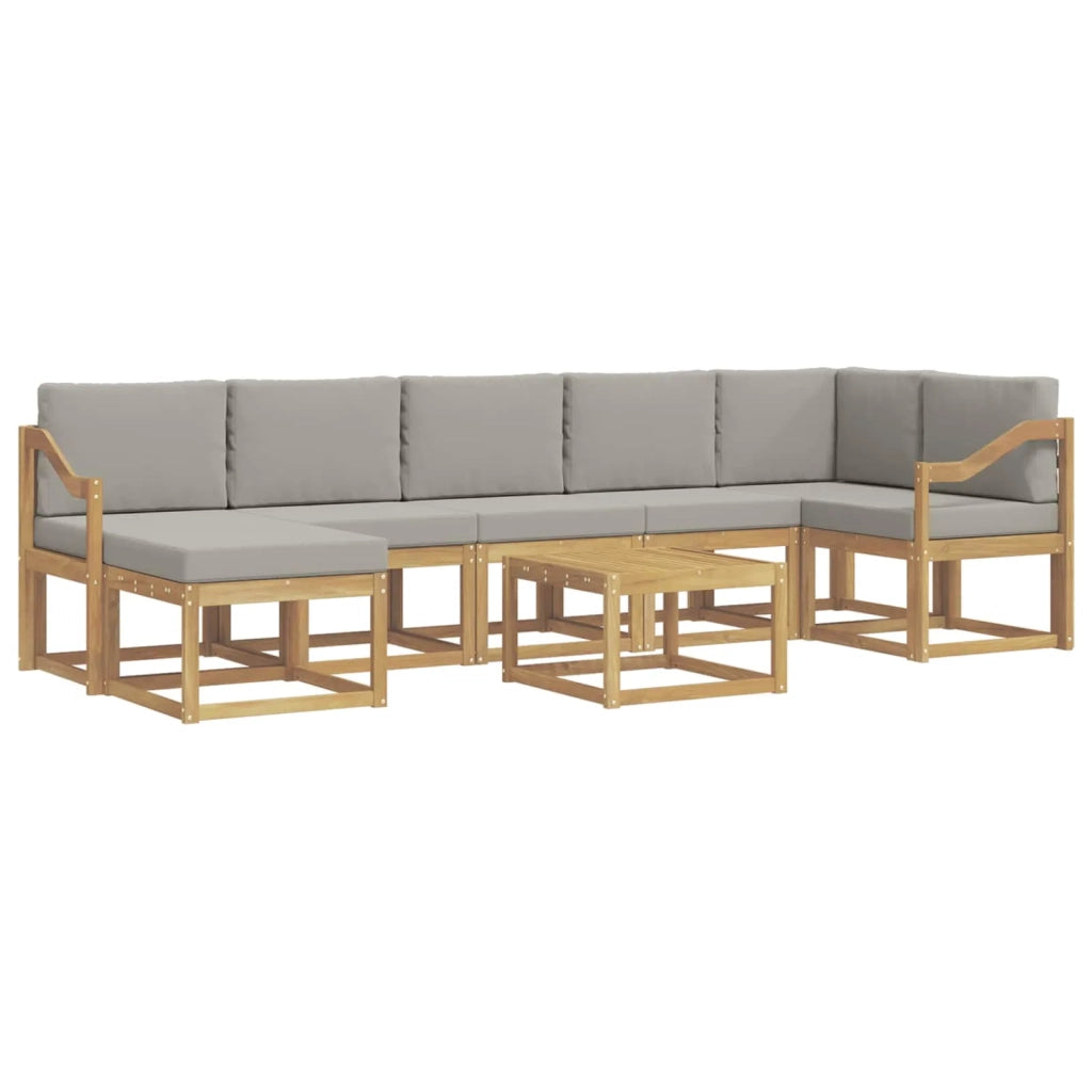 Set di divani da esterno 8 pcs Bianco e Grigio Chiaro 3387995