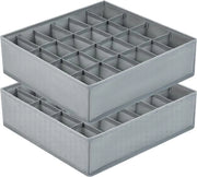 Scatola di Stoccaggio a 2 Pezzi con 24 Cellule, Divisori di Cassetto e Organizzatore per Capri e Sottovestiti (Grigio)