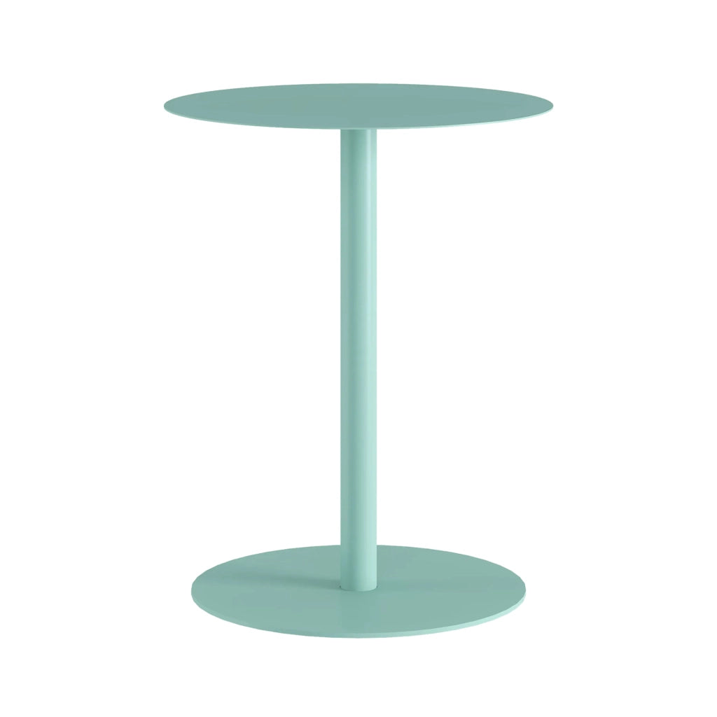 Tavolino Laterale da Divano Nastätten Metallo Piano Rotondo - Menta Verde [en.casa]