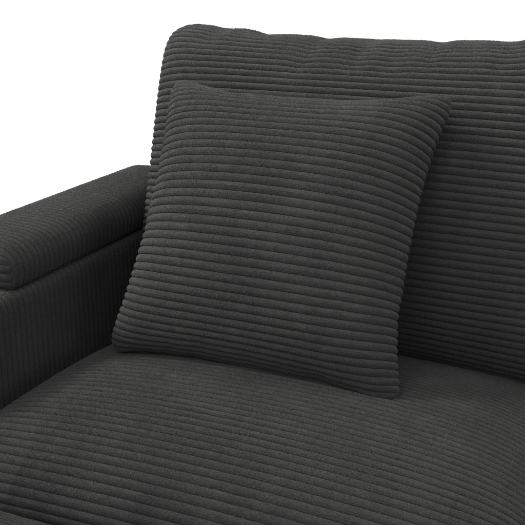 DIVANO MODULARE ANGOLARE 275,5x139x87 cm in velluto a coste grigio