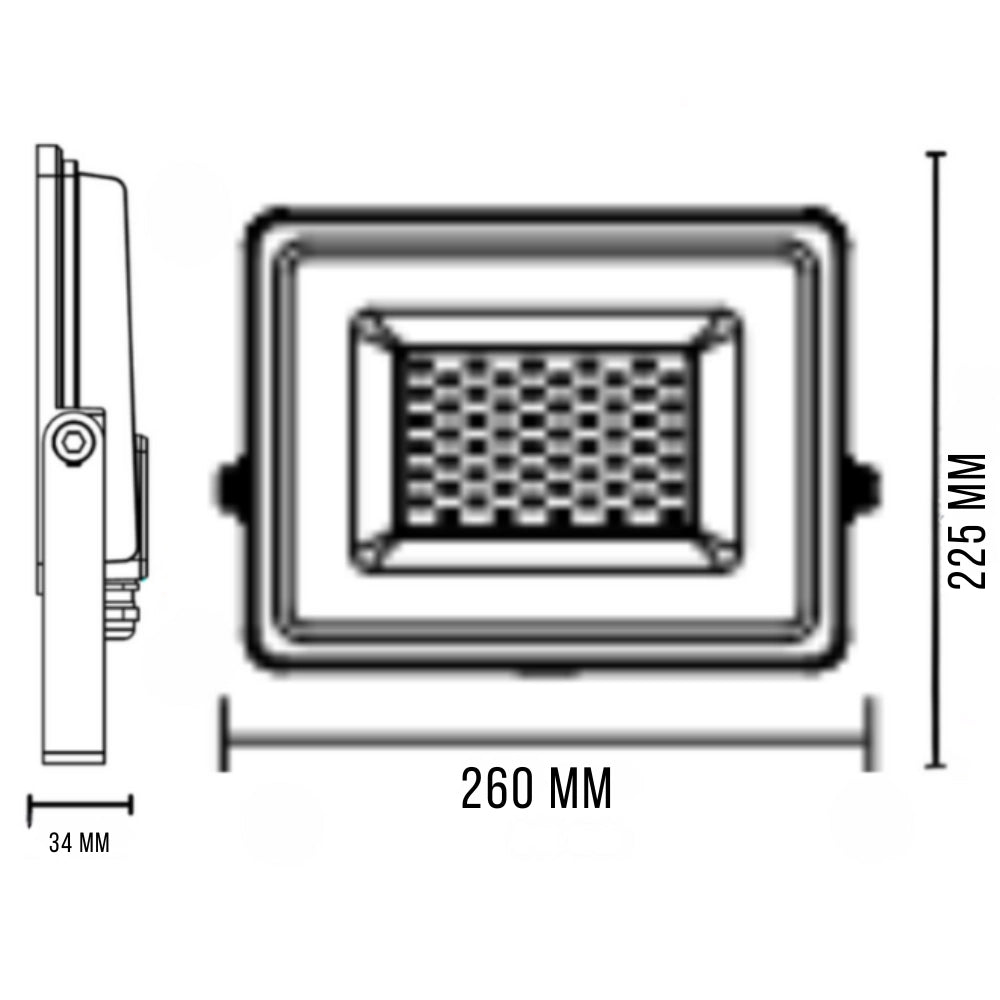 Optonica proiettore led smd corpo nero linea premium 4000k ip65 clip luminoso *** watt 200 watt, confezione 1