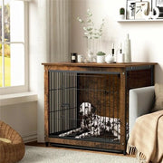 Banco - Banco 2 In 1 - Con Doppia Porta - In Legno - Porte Metalliche - Sedia E Cassetto - Idoneo Per Animali Da 10Kg In Giù - Misura S - Materiale Waterproof