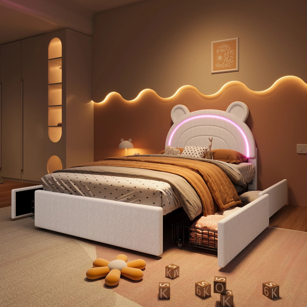letto imbottito velluto beige 90 x 200 cm