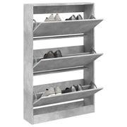 Scarpiera-Scaffale per scarpe Grigio Cemento 80x21x125,5 cm in Legno Multistrato
