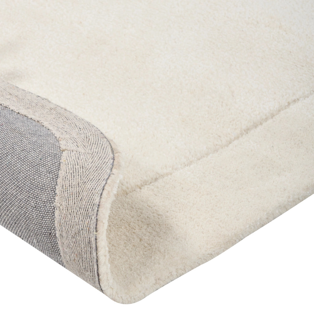 Tappeto beige lana di viscosa 80 x 250 cm trapuntato a mano soggiorno