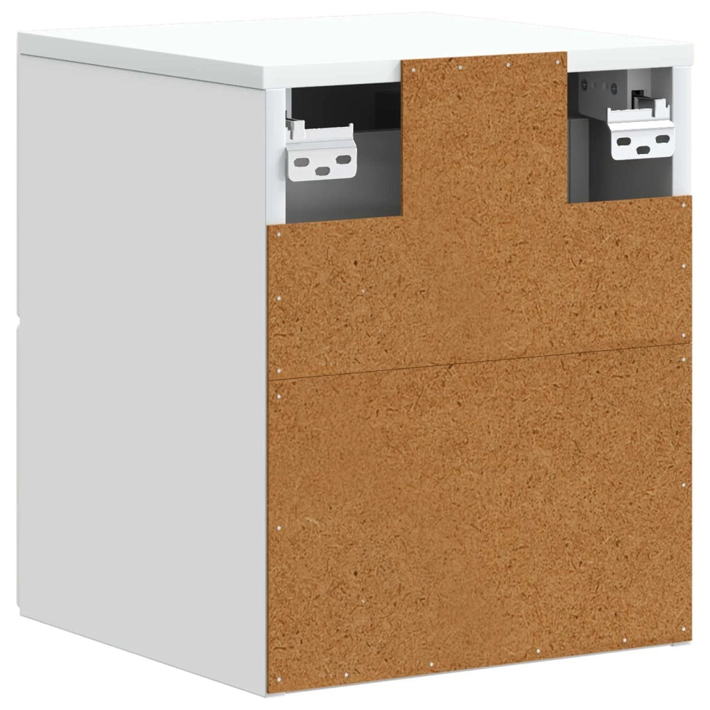 Set di 2 Comodini | Armadio da Notte | Mobiletto da notte a muro Bianco 34,5 x 33 x 40 cm