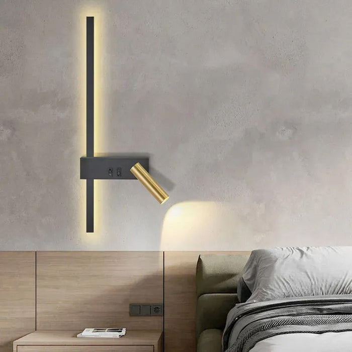Lampada Da Parete App1439-w Right Black Gold