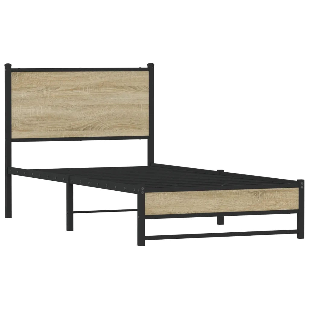 Giroletto senza Materasso in Metallo-Struttura Letto Rovere Sonoma 80x200 cm 551007