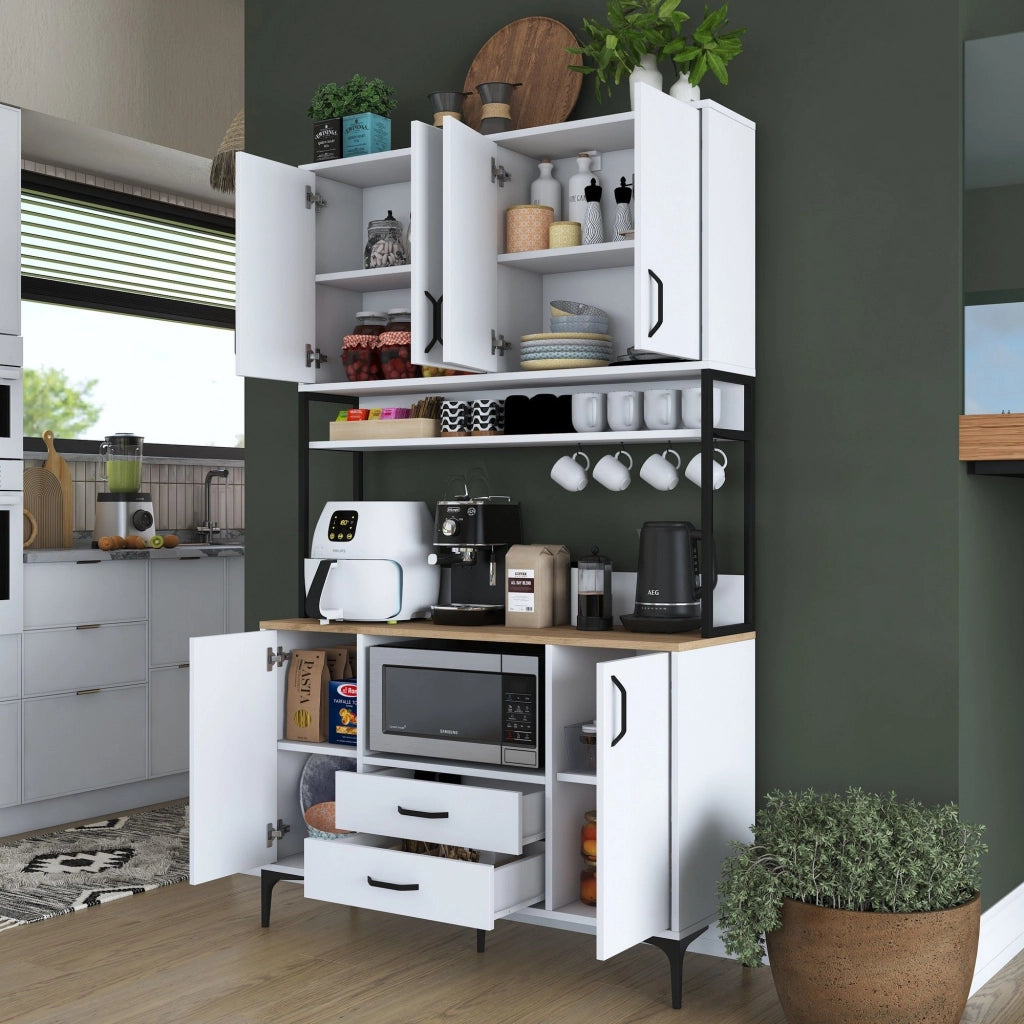 Madia Mairago, Credenza 2 Cassetti, 120x38x199h cm Bianco