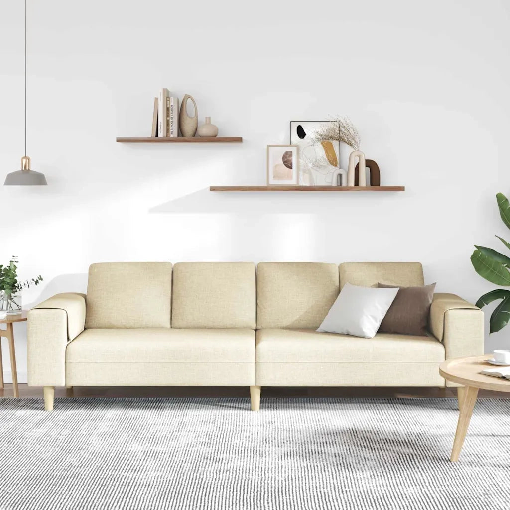 Divano per Soggiorno Crema 250 x 77 x 76 cm Poliestere 3335087