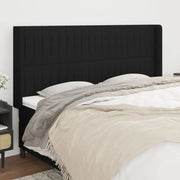 Testiera ad Orecchio Nera 203x16x118/128 cm in Tessuto 3119842