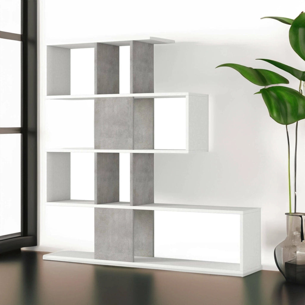 Biblioteca Allison, Libreria 4 Ripiani Made in Italy, 145x29x145h cm Bianco
