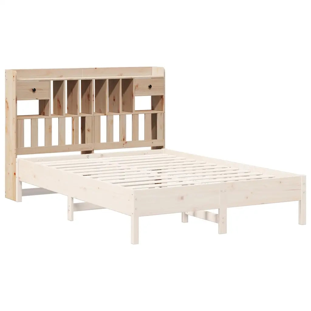 Testiera con Ripiani-Testata contenitore 140 cm in Legno Massello di Pino 897375