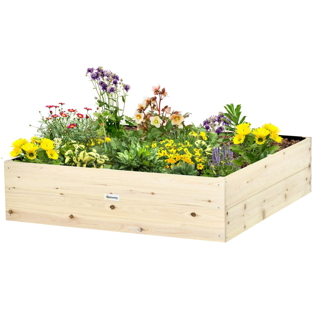 Letto Rialzato in Legno per Orto e Giardino ¨C Zephmum ¨C 117x117x30cm