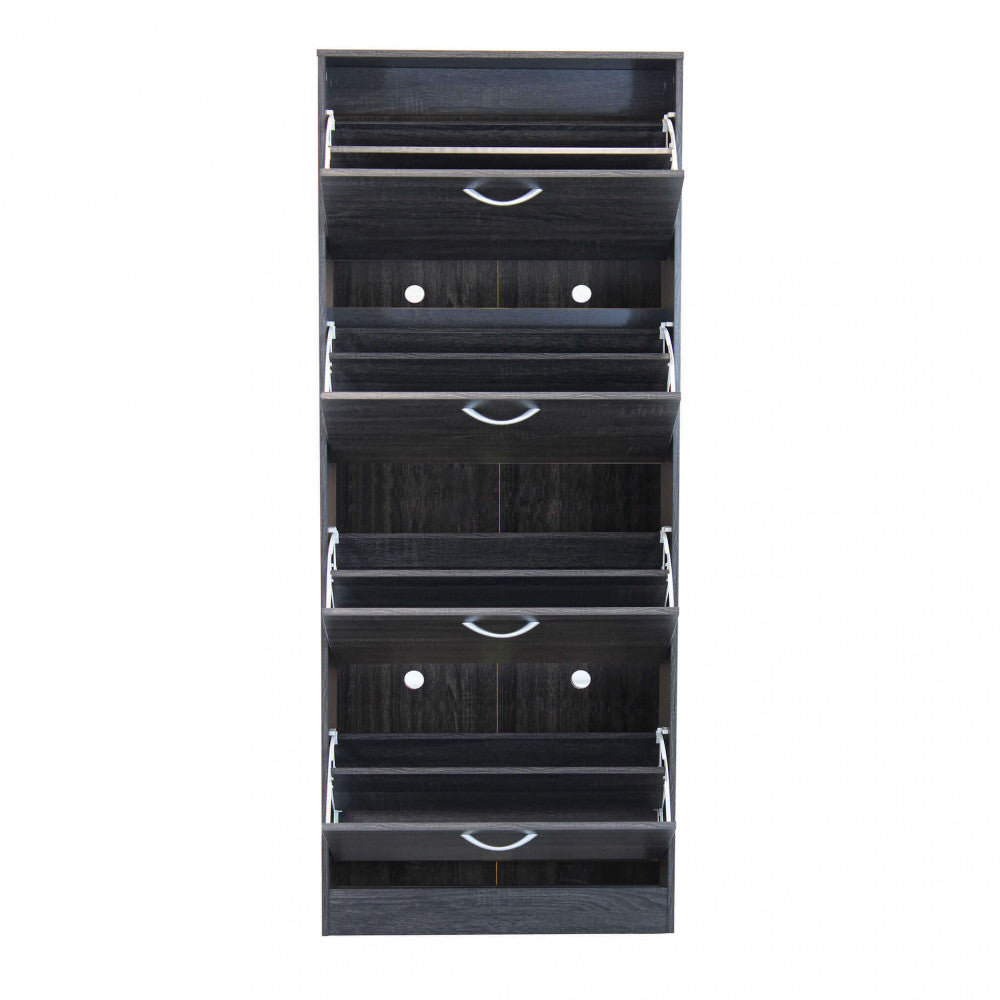 Scarpiera Wendy 60x24x150 h cm in Legno Grigio Scuro