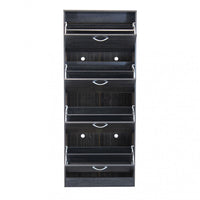 Scarpiera Wendy 60x24x150 h cm in Legno Grigio Scuro