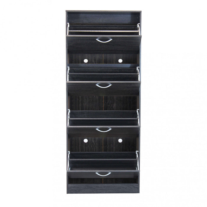 Scarpiera Wendy 60x24x150 h cm in Legno Grigio Scuro