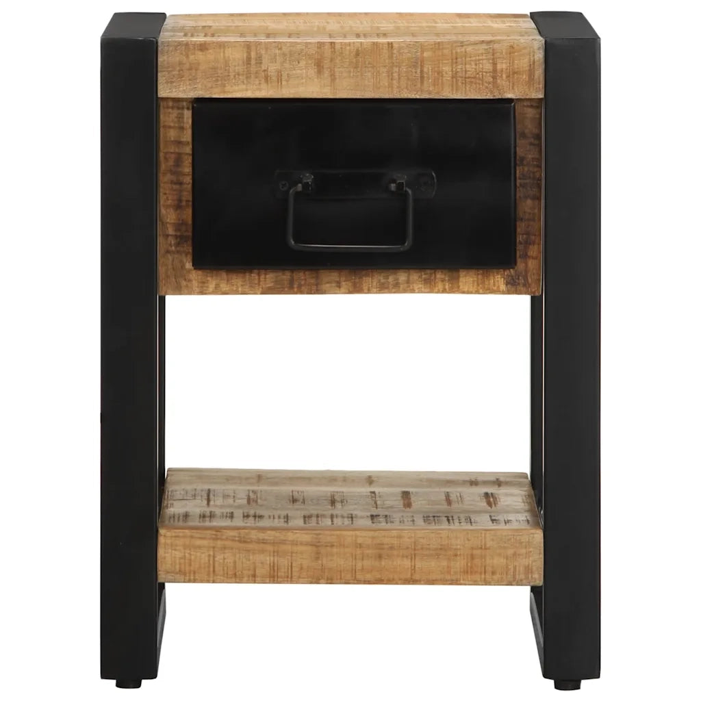 vidaXL Comodini 2 pz in Legno Massello di Mango Grezzo