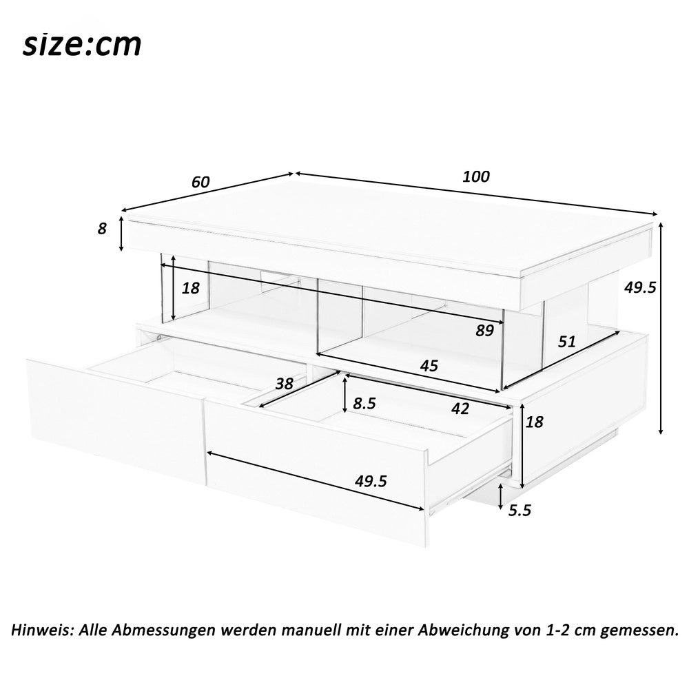 Tavolino da Caff¨¨ Moderno Lucido ¨C MINIMAL ¨C 100x60x49.5cm