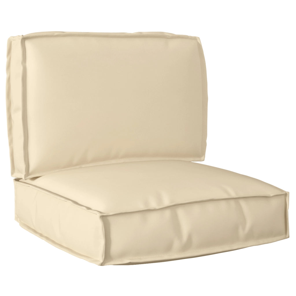 Set di cuscini per pallet 2 pezzi in tessuto Oxford beige