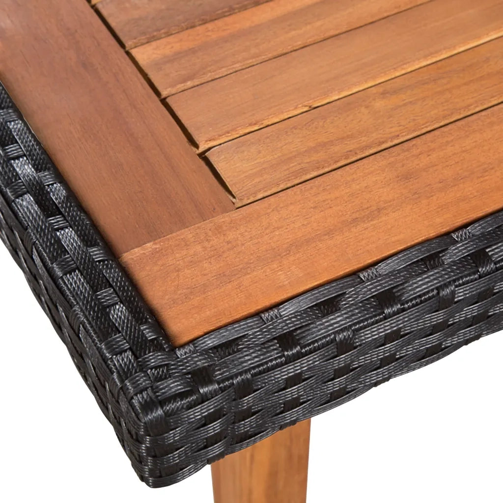 Set da Pranzo da Giardino 5 pz in Polyrattan Nero e Marrone 44074