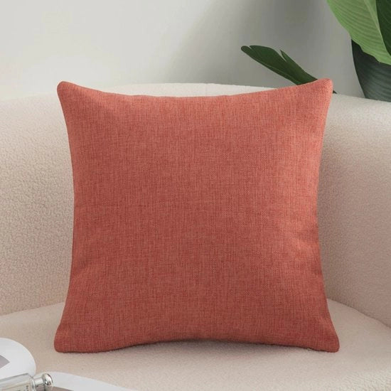 Pacchetto di 2 cuscini per divano, cuscini di cotone e lino accoglienti per divano, divano letto, soggiorno, casa, copri cuscino lisci (40*60cm) - rosso