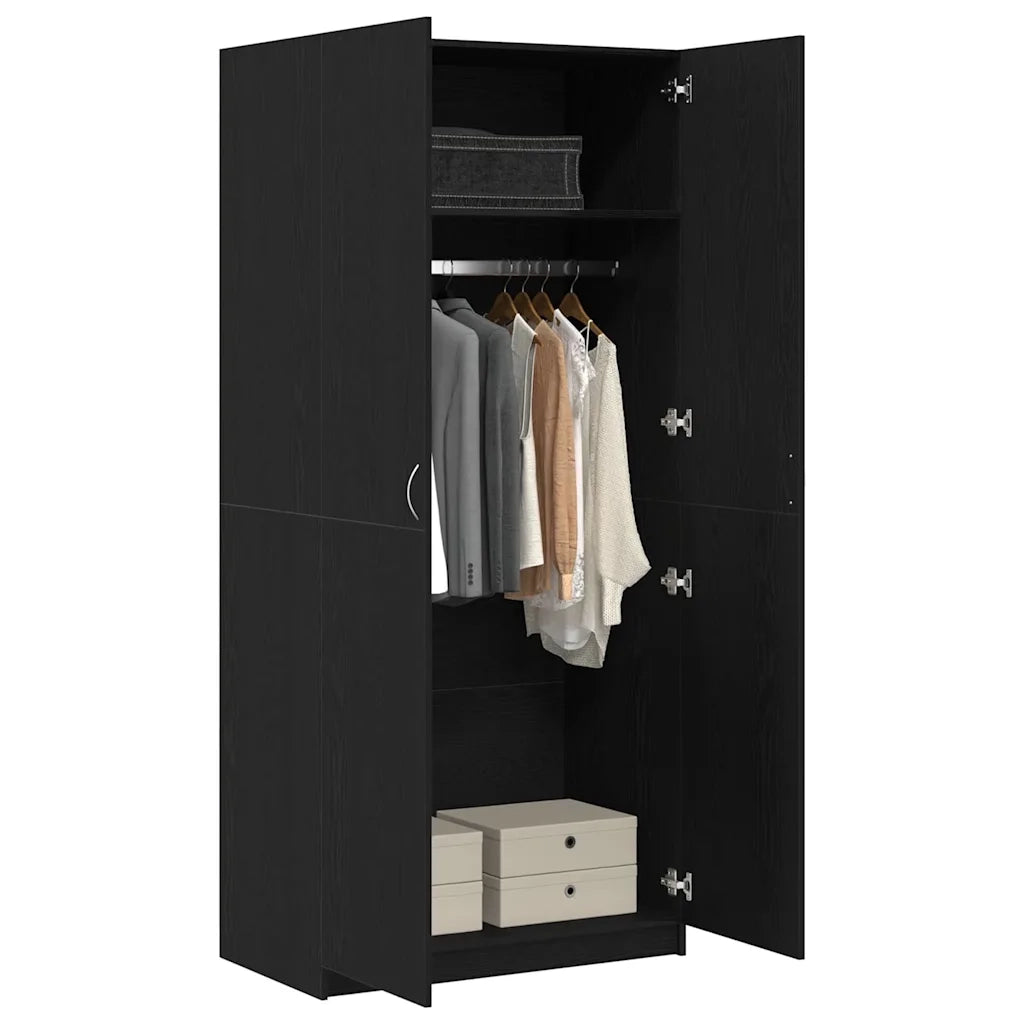 Guardaroba Rovere Nero 90 x 52 x 200 cm Legno multistrato