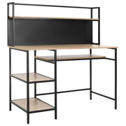 Scrivania con ripiani e cassetto ¨C Zephmum ¨C Legno rovere e nero 120x53x126 cm