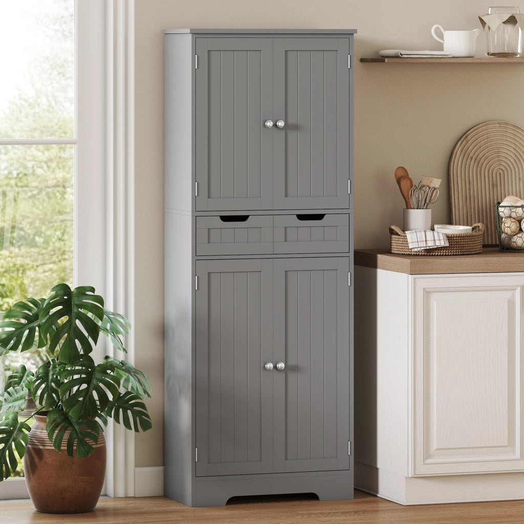 Mobile da Bagno con Cassetto e Ante ¨C zephmum ¨C Grigio 60x30x160 cm
