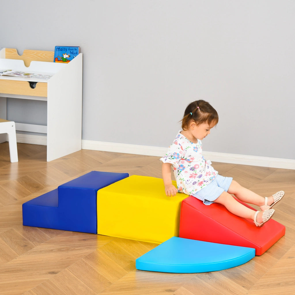 Set Costruzioni Morbide da 4 Pezzi, Gioco Educativo per Bambini Et¨¤ 1-3 Anni per Casa e Scuola, Multicolore