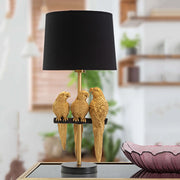 Paia, Lampada da Tavolo Decorazione con Pappagalli, oro