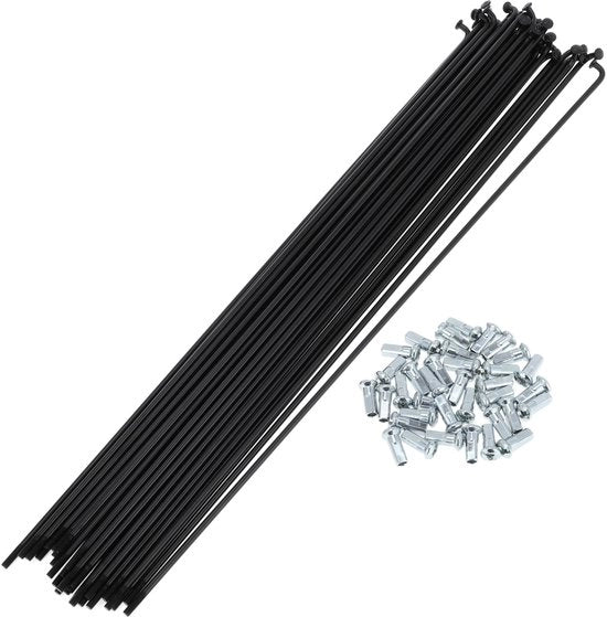 Set di Spigoli per Bicicletta 288mm - Acciaio di Carburo - Nero - Set da 1 - Nippeli - Progetto Sostenibile - Spigoli per Ruote