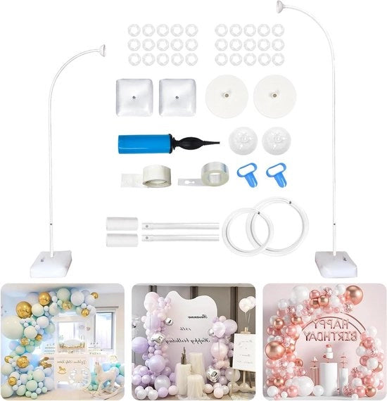 Supporto per Arcobaleno - Mezzo Supporto per Arcobaleno con Base per Matrimoni Feste Natale - Bianco.