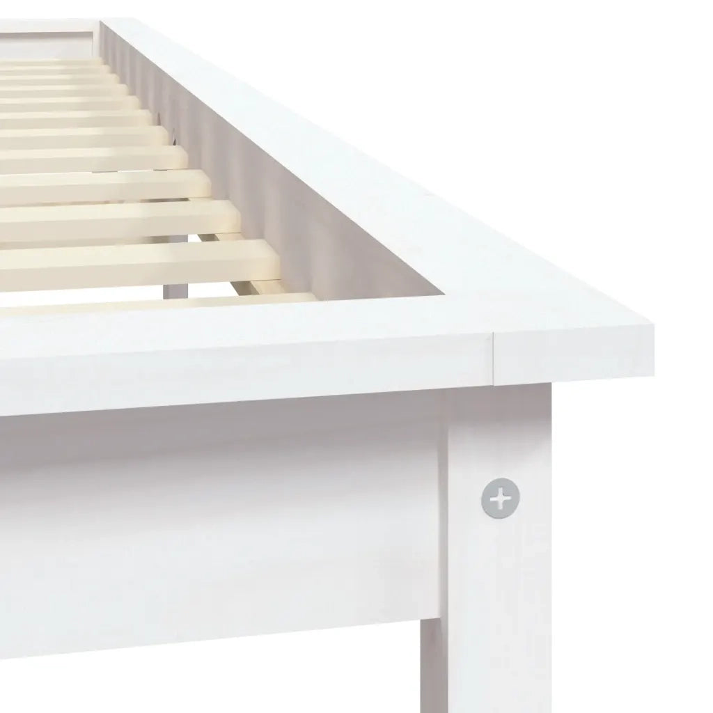 Letto senza Materasso Bianco 140x190 cm Legno Massello di Pino