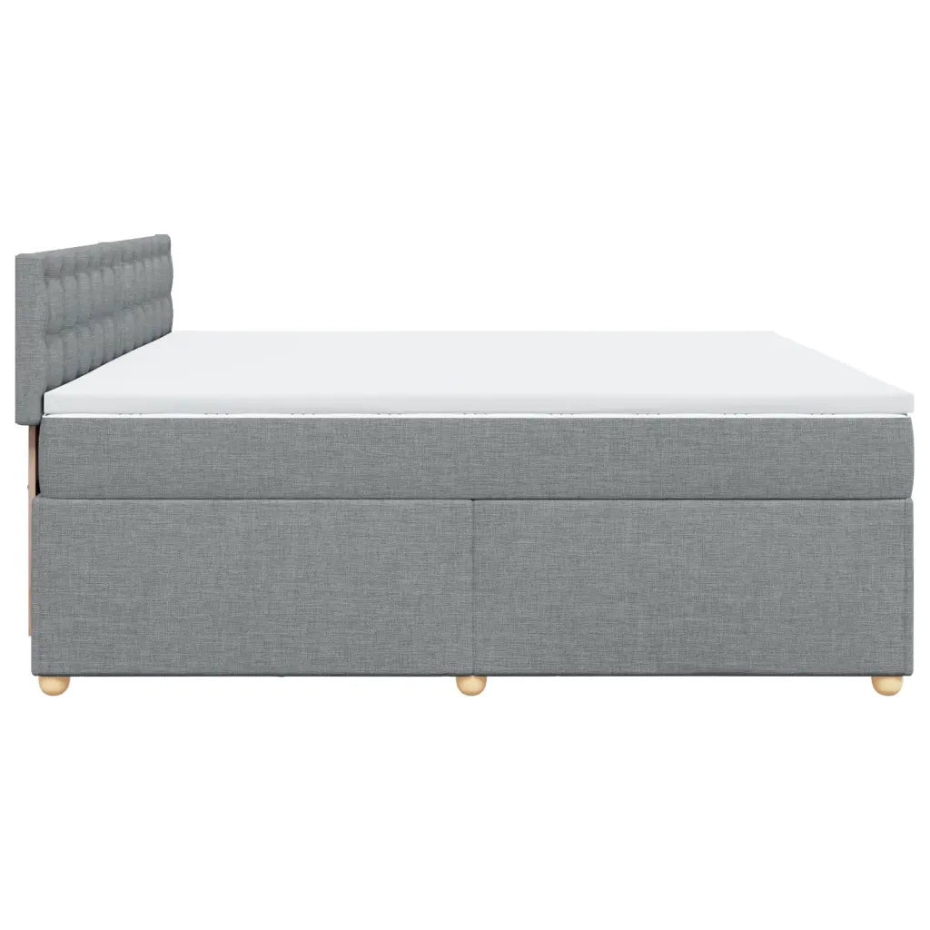 Giroletto a Molle con Materasso Grigio Chiaro 200x200cm Tessuto