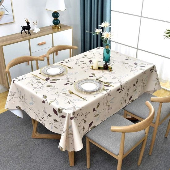 Tavolo in PVC rettangolare per cucina, sala da pranzo, autunno, copertura tavolo in plastica per interni, esterni (137 x 275 cm, foglie autunnali)