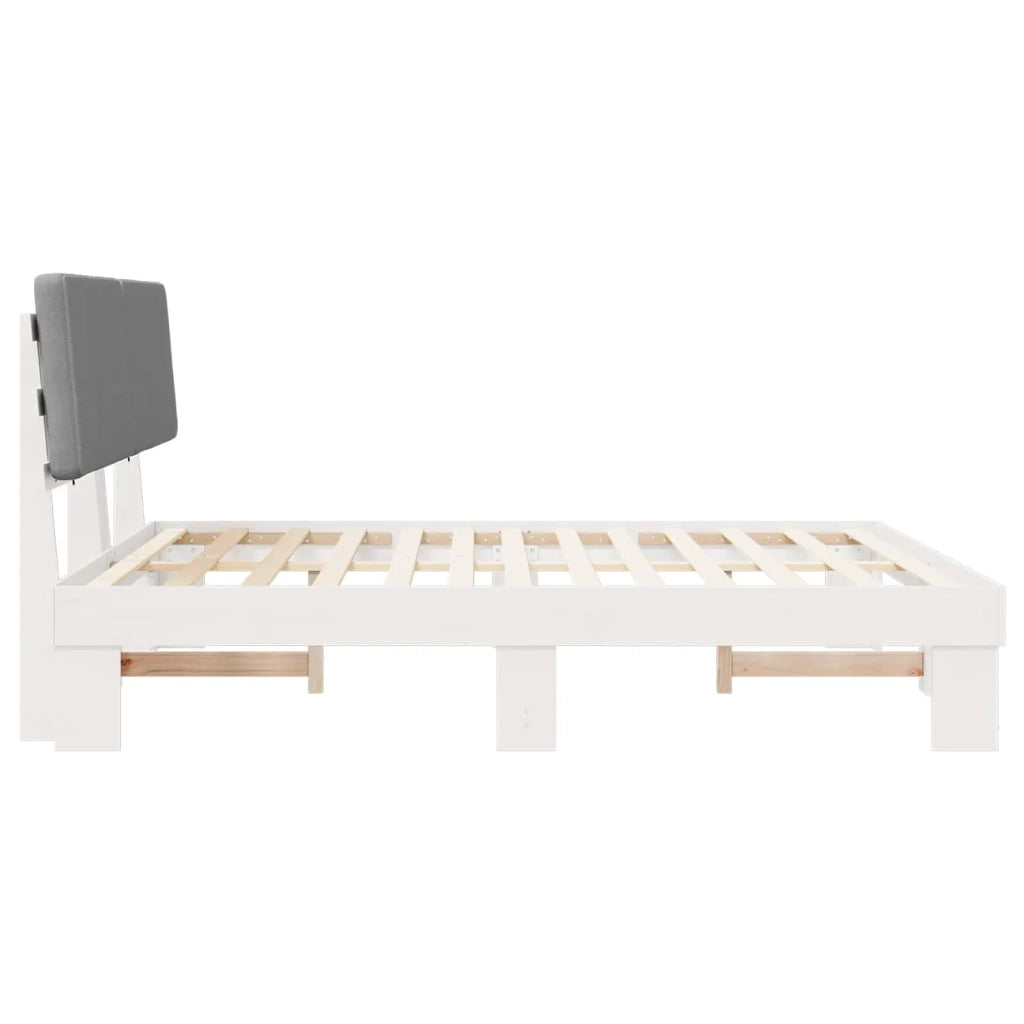 Letto con Testiera Rivestita Grigio chiaro 180 x 200 cm