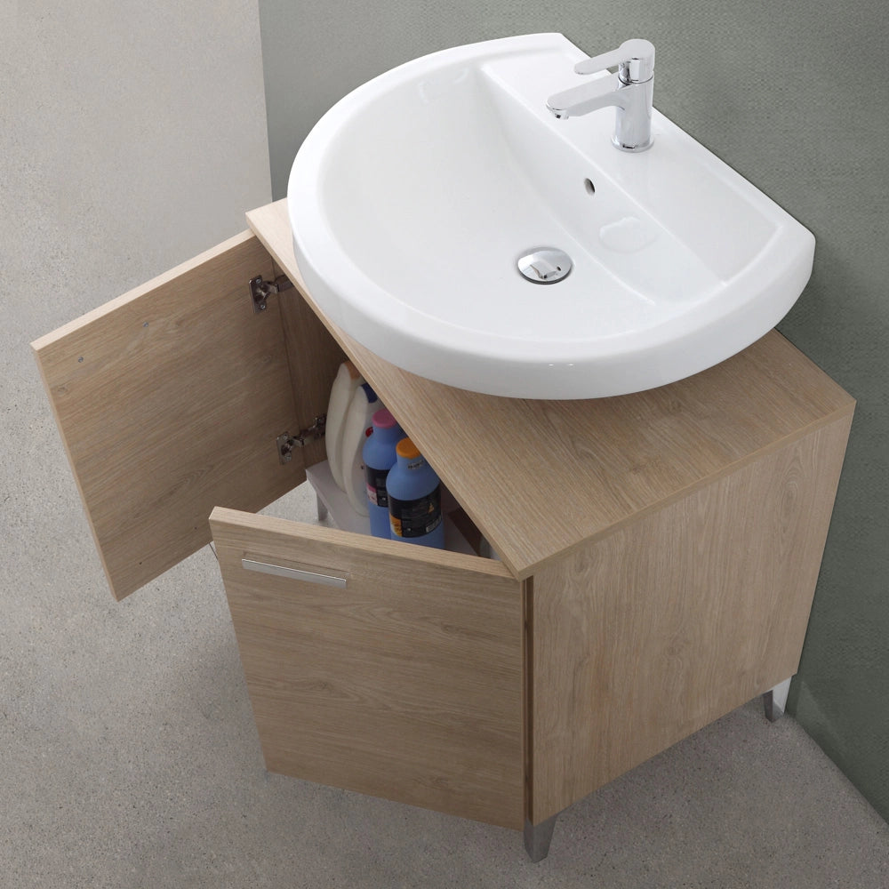 Mobile sotto lavabo universale 70 cm rovere dolomite con 2 ante Desya