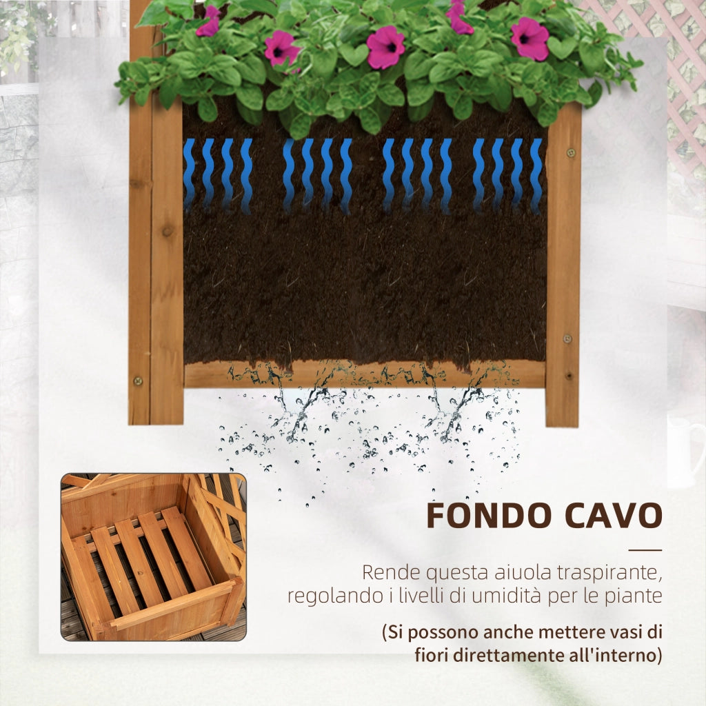Fioriera da Giardino in Legno di Abete ¨C zephmum ¨C Marrone 40x40x145 cm