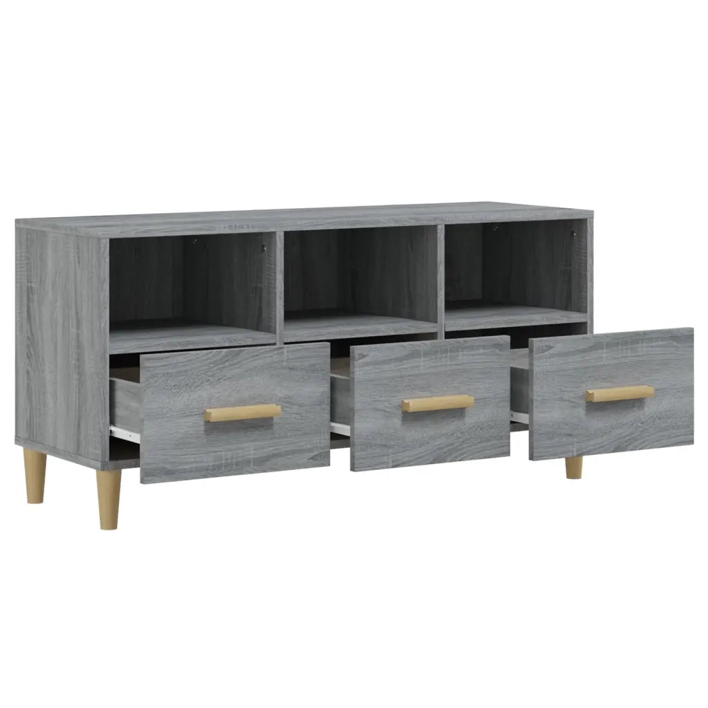 Mobile TV Grigio Sonoma 102x36x50 cm in Legno Multistrato 817496