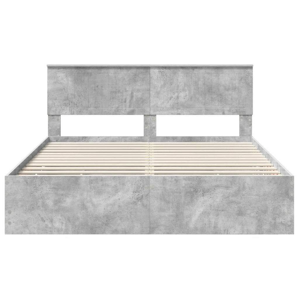 Struttura del letto con cassetto Grigio cemento 160 x 200 cm 3410689